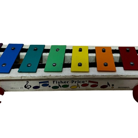 Vintage Fisher Price Pull Along Xylophone 1978 Retro Nursery Toy Musical Collect - Picture 6 of 7